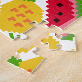 Puzzle Motif Pixel de Pastèque et Ananas Tropical (Côté)