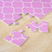 Puzzle Motif Quatrefoil Rose Et Blanc (Côté)