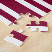 Puzzle Motif rayures blanches et bordeaux (Côté)