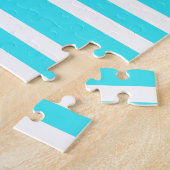 Puzzle Motif Rayures Bleu Blanc (Côté)
