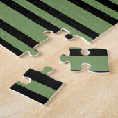 Puzzle Motif rayures noires vertes (Côté)