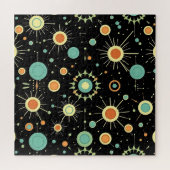 Puzzle Motif Rétro Atomique en Explosion de Style Milieu (Horizontal)