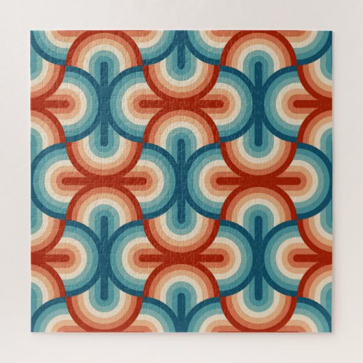Puzzle Motif Retro Summer Rainbow Stripes (Vertical)