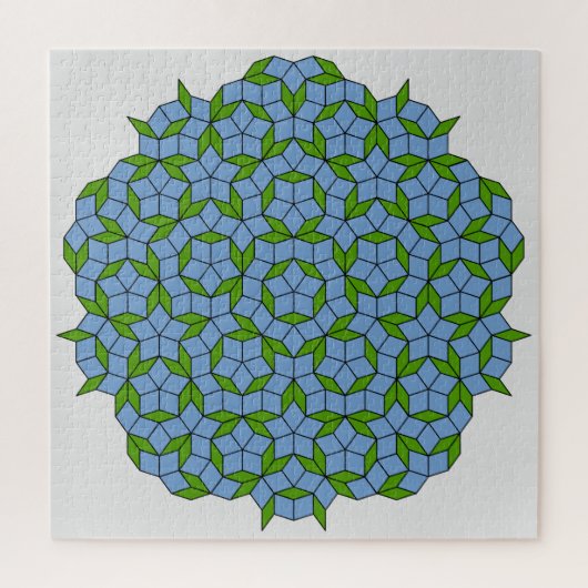 Puzzle Motif Rhombus Penrose vert et bleu (Vertical)