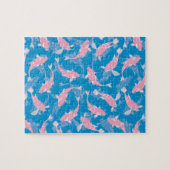 Puzzle Motif rose et bleu - Koi Fish (Horizontal)