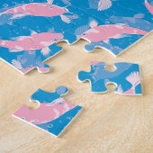 Puzzle Motif rose et bleu - Koi Fish (Côté)