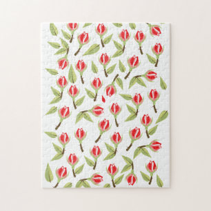 Puzzle Motif Rose Rouge