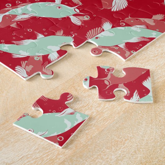 Puzzle Motif rouge et vert - Koi Fish (Côté)