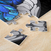 Puzzle Motif sans couleur foncée avec papillons bleus Mor (Côté)