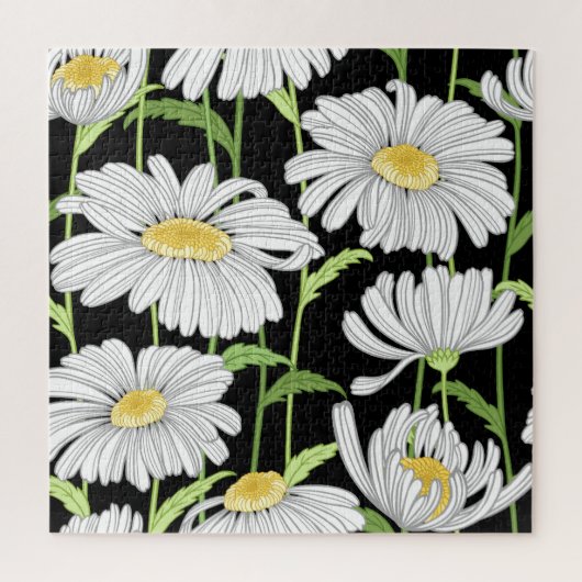 Puzzle Motif sans couture avec des fleurs d'été. (Vertical)