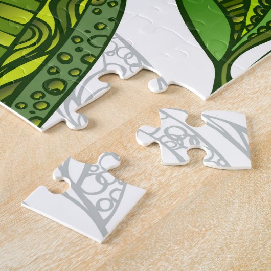 Puzzle Motif sans couture avec Feuilles de thé vert (Côté)