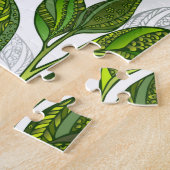 Puzzle Motif sans couture avec Feuilles de thé vert (Côté)