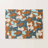 Puzzle Motif sans couture avec filles noires et blanches (Horizontal)