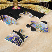 Puzzle Motif sans couture avec libellules d'or (Côté)