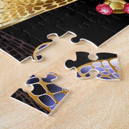 Puzzle Motif sans couture avec libellules d'or (Côté)