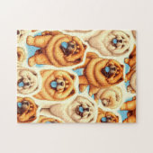 Puzzle Motif sans couture de Chow-Chow Retro (Horizontal)