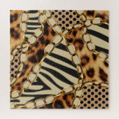 Puzzle Motif sans couture Leopard Poster de animal (Horizontal)