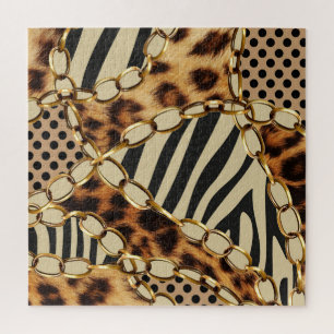 Puzzle Motif sans couture Leopard Poster de animal