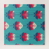 Puzzle Motif sans couture rétro à fleurs. (Horizontal)