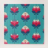 Puzzle Motif sans couture rétro à fleurs. (Vertical)