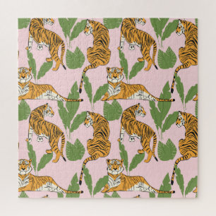 Puzzle Motif sans tigre : Style Vintage exotique