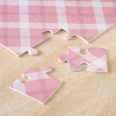 Puzzle Motif Tartan Rose Et Blanc (Côté)