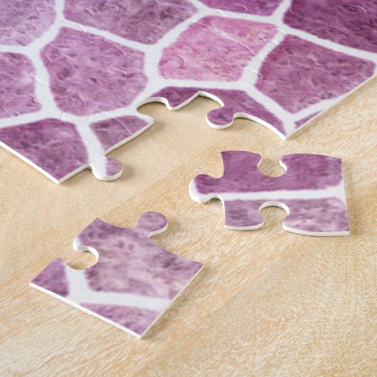 Puzzle Motif Terrazzo Patchwork Pavé Rose Pâle (Côté)