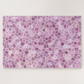 Puzzle Motif Terrazzo Patchwork Pavé Rose Pâle (Horizontal)