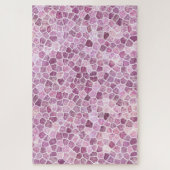 Puzzle Motif Terrazzo Patchwork Pavé Rose Pâle (Vertical)
