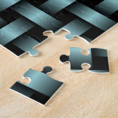 Puzzle Motif Tissé Bleu Noir (Côté)