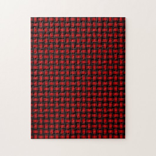 Puzzle Motif Tissé Rouge Noir (Vertical)