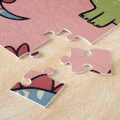 Puzzle Motif transparent de dinosaure mignon (Côté)