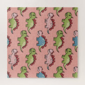 Puzzle Motif transparent de dinosaure mignon (Horizontal)