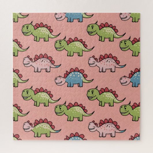 Puzzle Motif transparent de dinosaure mignon (Vertical)