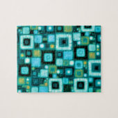 Puzzle Motif turquoise de carrés (Horizontal)