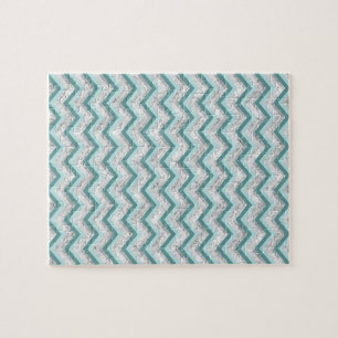 Puzzle Motif turquoise et Crystal Zigzag