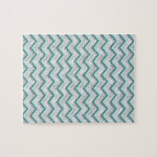 Puzzle Motif turquoise et Crystal Zigzag (Horizontal)