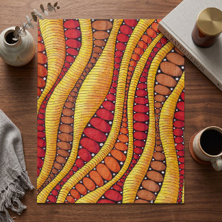 Puzzle Motif vague organique terracotta boho chaud