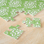 Puzzle Motif vert 1 de damassé avec le monogramme (Côté)