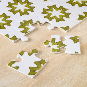 Puzzle Motif Vert Olive