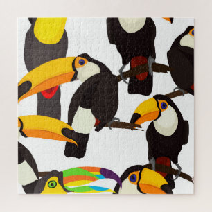 Puzzle Motif Vintage des oiseaux tropicaux du Toucan