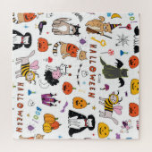 Puzzle Motif Vintage Halloween Cats (Horizontal)