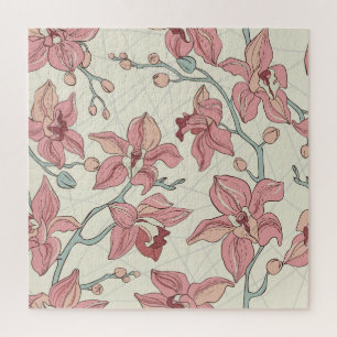 Puzzle Motif Vintage orchidée : Papier élégant