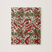 Puzzle Motif Vintage Red Chili Peppers (Vertical)