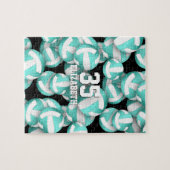 Puzzle Motif volleyballs bleu turquoise (Horizontal)