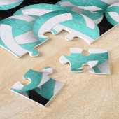 Puzzle Motif volleyballs bleu turquoise (Côté)