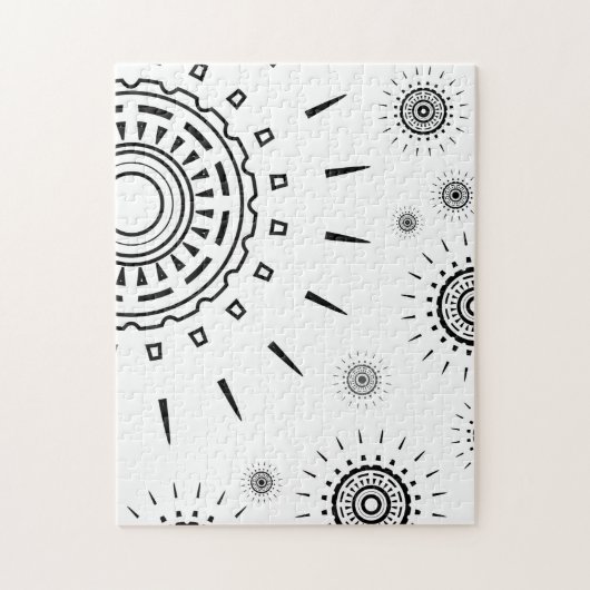 Puzzle Motifs d'éclats noirs sur fond blanc (Vertical)