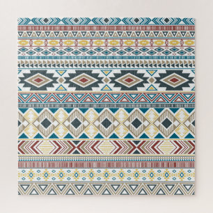 Puzzle Motifs Tribaux Aztèques : Design géométrique sans