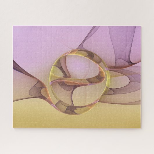 Puzzle Motions Abstraites Art moderne rose or fractal (Horizontal)