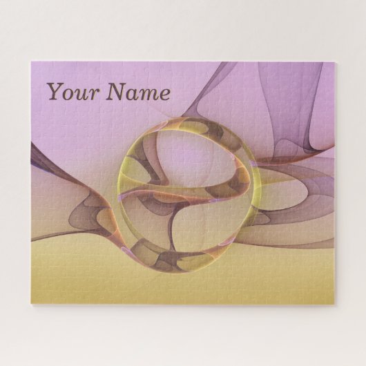 Puzzle Motions Abstraites Moderne rose Or Nom fractal (Horizontal)